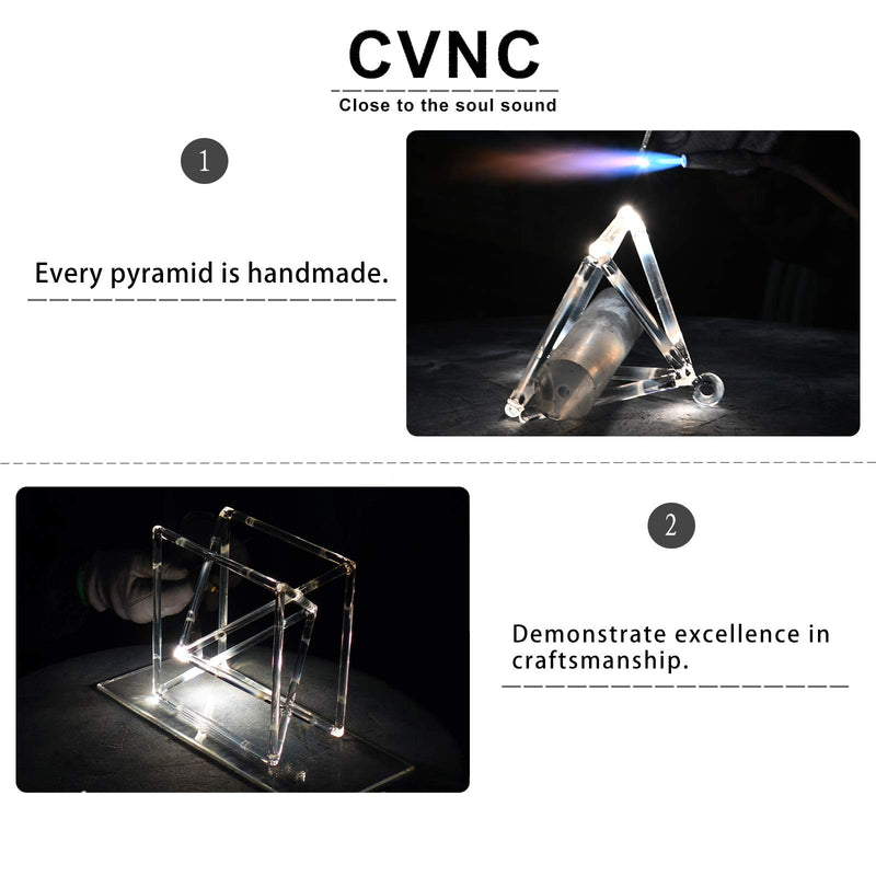 CVNC 5" Quartz Crystal Singing Pyramid Sound Healing Musical Instrument