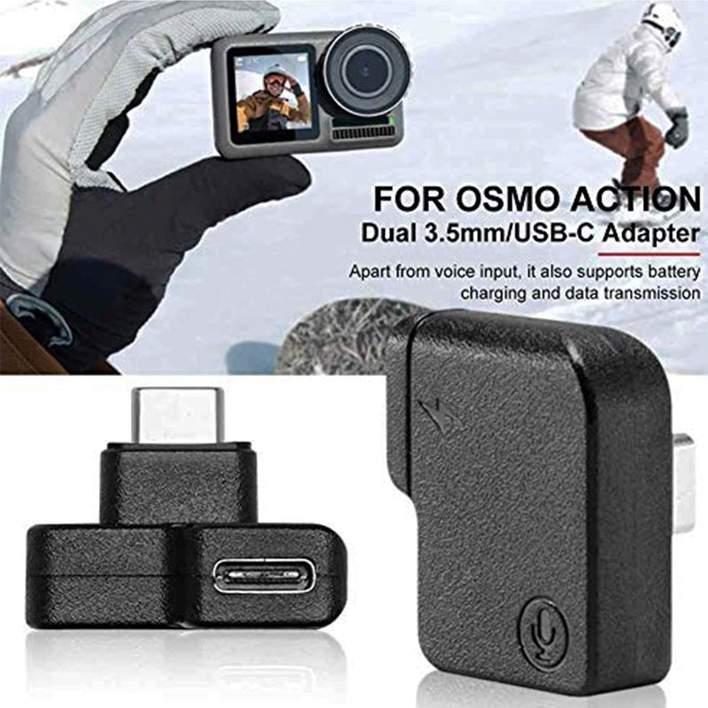CYNOVA Osmo Action Dual 3.5mm/USB-C Mic Adapter- Made for DJI Osmo Action with Authorization