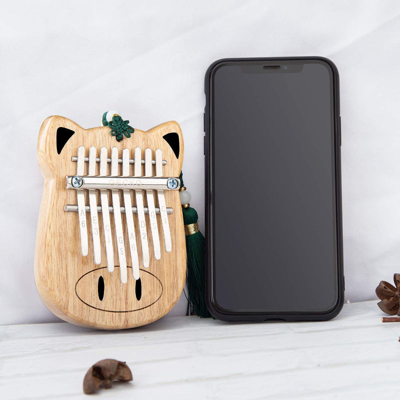 GECKO 8 Keys Mini Kalimba, Portable Thumb Piano Camphor, Easy to Play Mbira Finger Piano Handmade Musical Instrument with Study Instruction, Gifts for Kids, Adult Beginners JC-K8mini