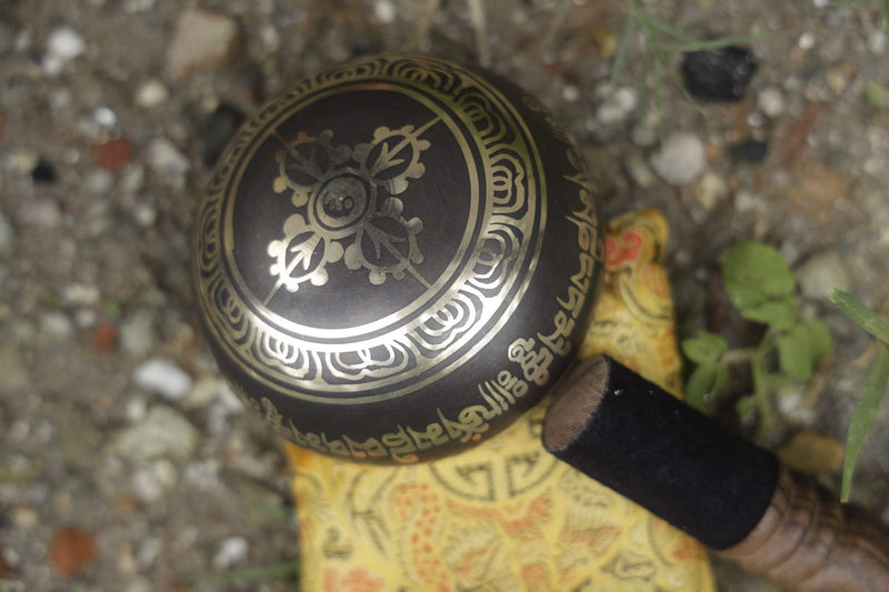 Tibetan Singing Bowl Set - Easy To Play Authentic Handmade For Meditation Sound 7 Chakra Healing By Himalayan Bazaar