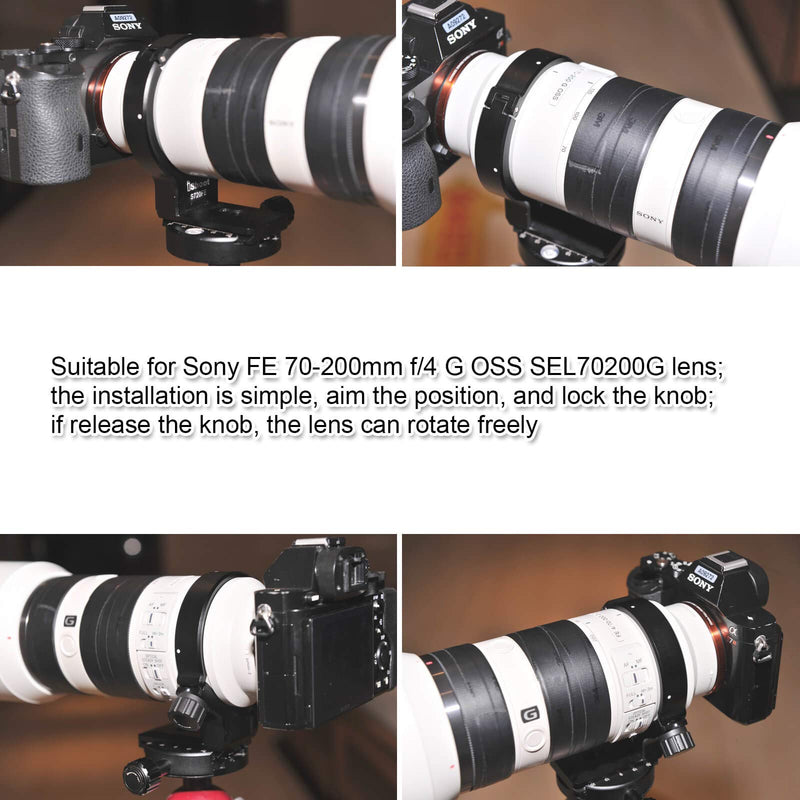 Latest Metal Lens Support Collar Tripod Mount Ring for Sony FE 70-200mm f/4 G OSS SEL70200G -Bottom is Camera Quick Release Plate