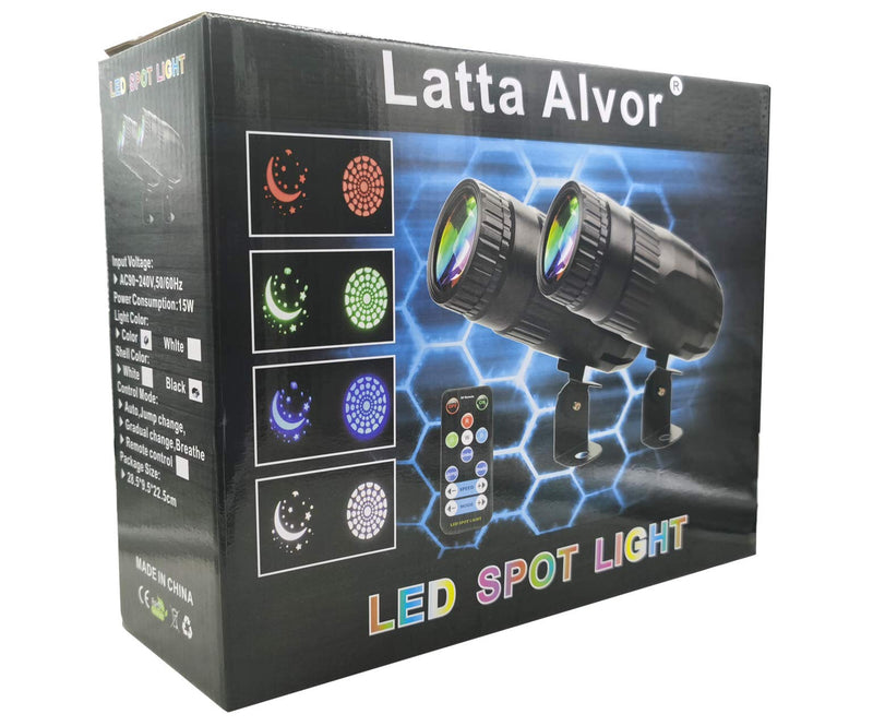 Latta Alvor 4 in 1 Small Spotlight Mini RGBW LED Beam Spot Lights Stage Effect Lighting LED Beam Pinspot Light for Mirror Ball Club Party Bar DJ Events (Black) Black