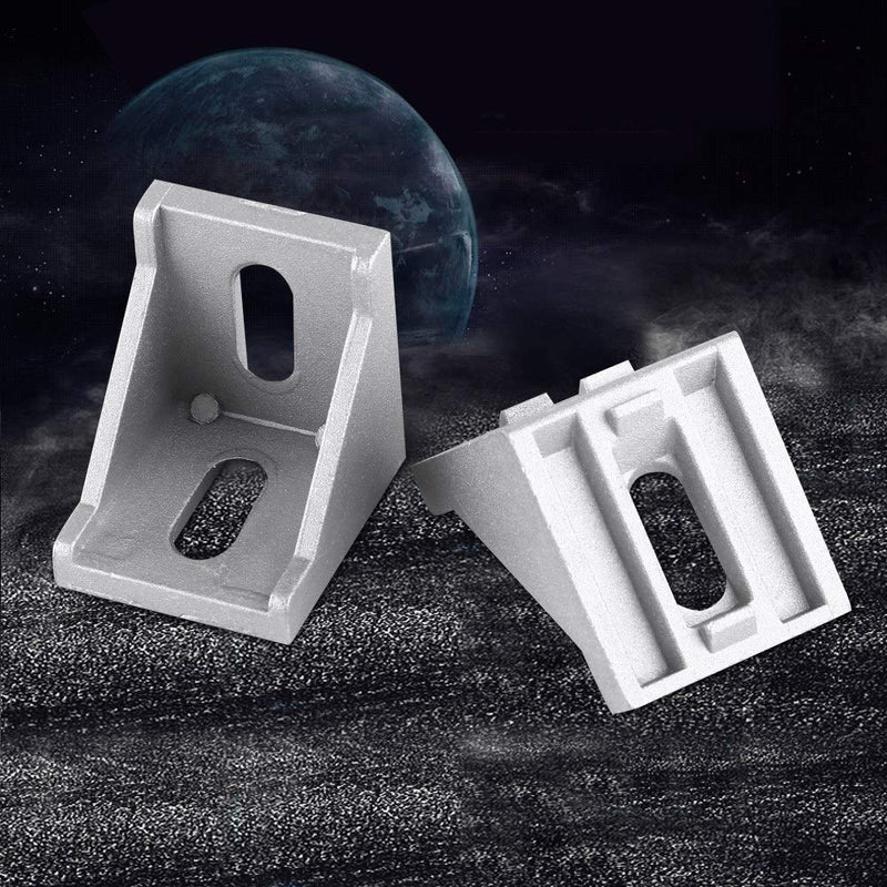 Yosoo Right Angle Brace Fastener Bracket, 5Pcs 40x40mm L Shape Corner Connector Aluminum Alloy Shelf Support Bracket