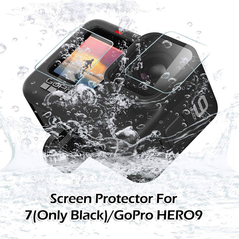 Suoman 6 Pcs for GoPro Hero 9 Screen Protector, [2 Lens Protector+2 Front Protector+2 Back Protector] Tempered Glass Screen Protector for GoPro Hero 9
