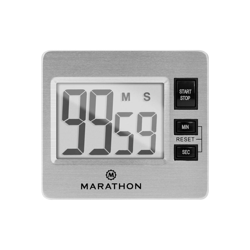 Marathon Stainless Steel Digital Timer with 100 Minute Count Down and Count Up