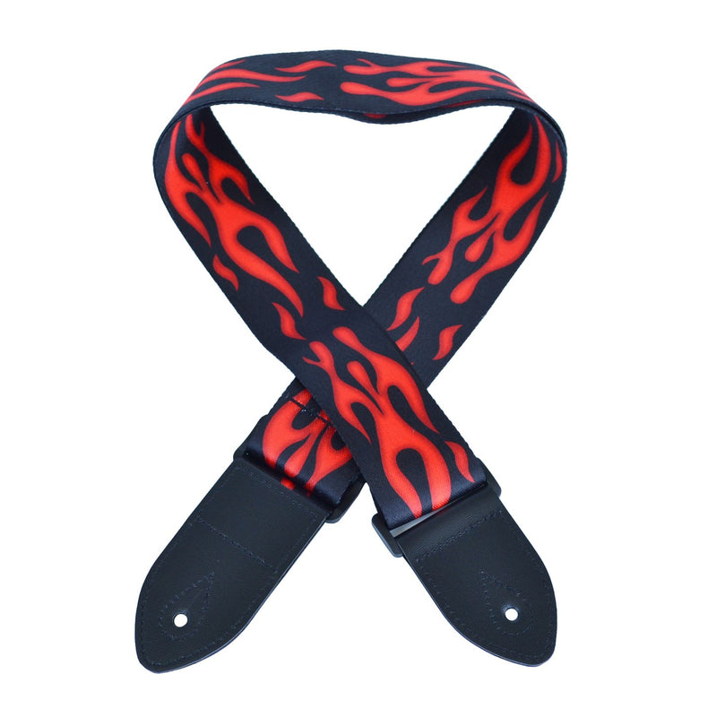 Guitar strap & Jacquard Ribbon Guitar Strap with Leather Ends for Acoustic Electric Classical Guitar