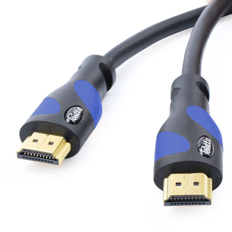 HDMI Cable 40 Feet Postta Ultra HDMI 2.0V Cable with 2 Piece Cable Ties+2 Piece HDMI Adapters Support 4K 2160P,1080P,3D,Audio Return and Ethernet 40FT Blue