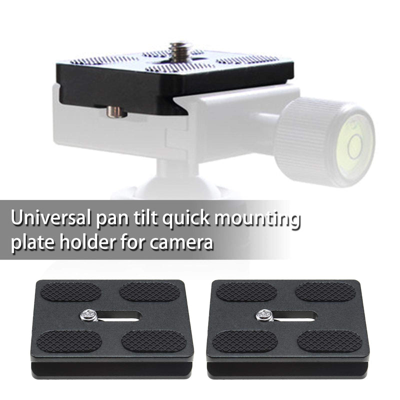 2Pcs 50mm Universal Quick Release Plates PU50 QR Plate Holder with 1/4 Inch Screw for Camera Camcorder Tripod Ball Head