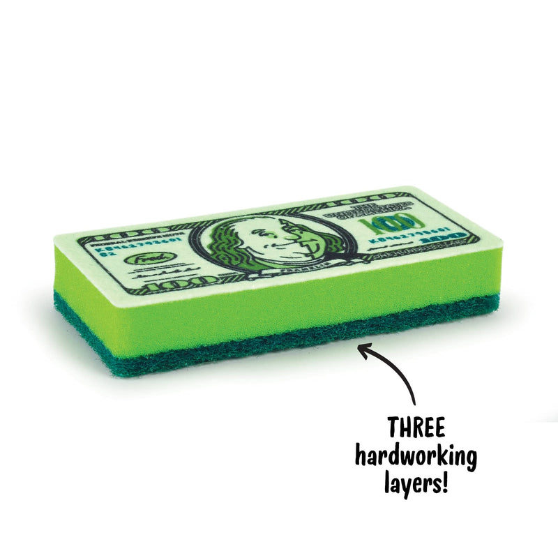 Genuine Fred, Dirty Money, Kitchen Sponges, Set of 2, Green (5286467)