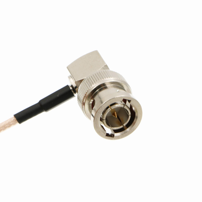 Uonecn RG179 Right Angle BNC to Right Angle DIN 1.0/2.3 mini BNC 75ohm Coaxial Cable Video Cable For Blackmagic HyperDeck Shuttle 50cm