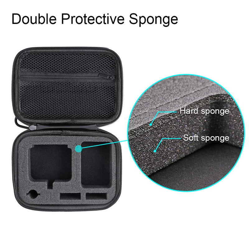 Small Carrying Case Protective Storage Bag Compatible with GoPro Hero 10/9/8/7/(2018)/6/5 Black,Session 5/4,Hero 3+,DJI Action Camera and More- Perfect for Travel and Storage Small