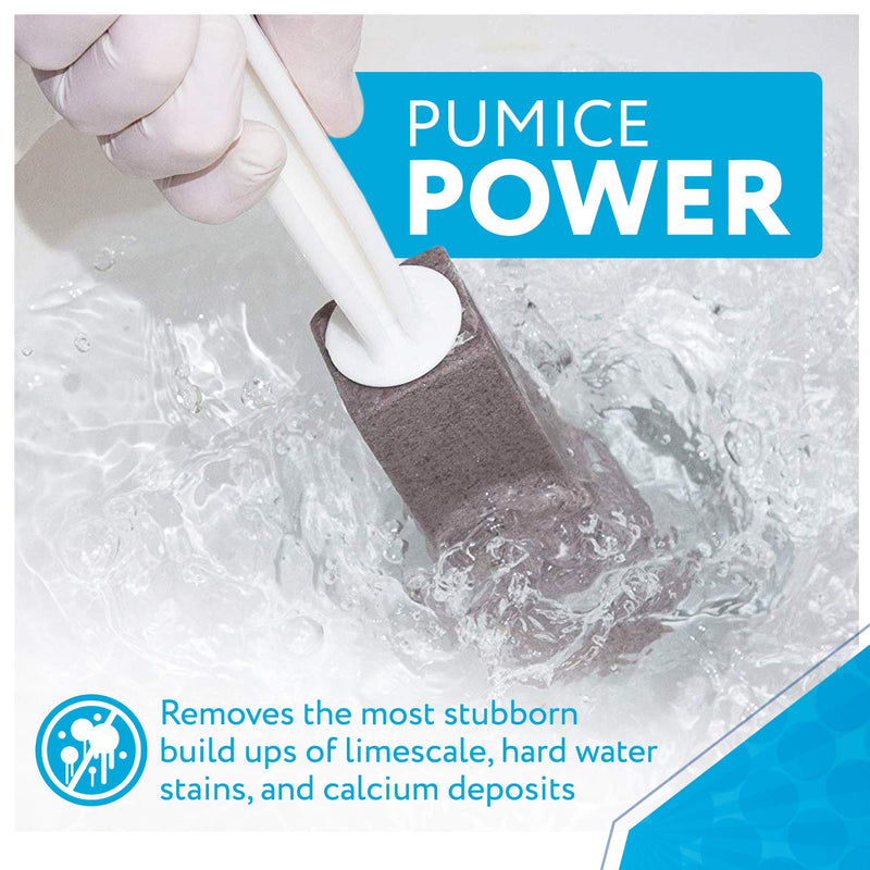 [2 Pack] Pumice Stone Toilet Bowl Cleaner with Extra Long Handle - Limescale Remover - Pumice Toilet Brush - Also Cleans BBQ Grills, Tiles, Tile Grout, & Swimming Pools by Impresa