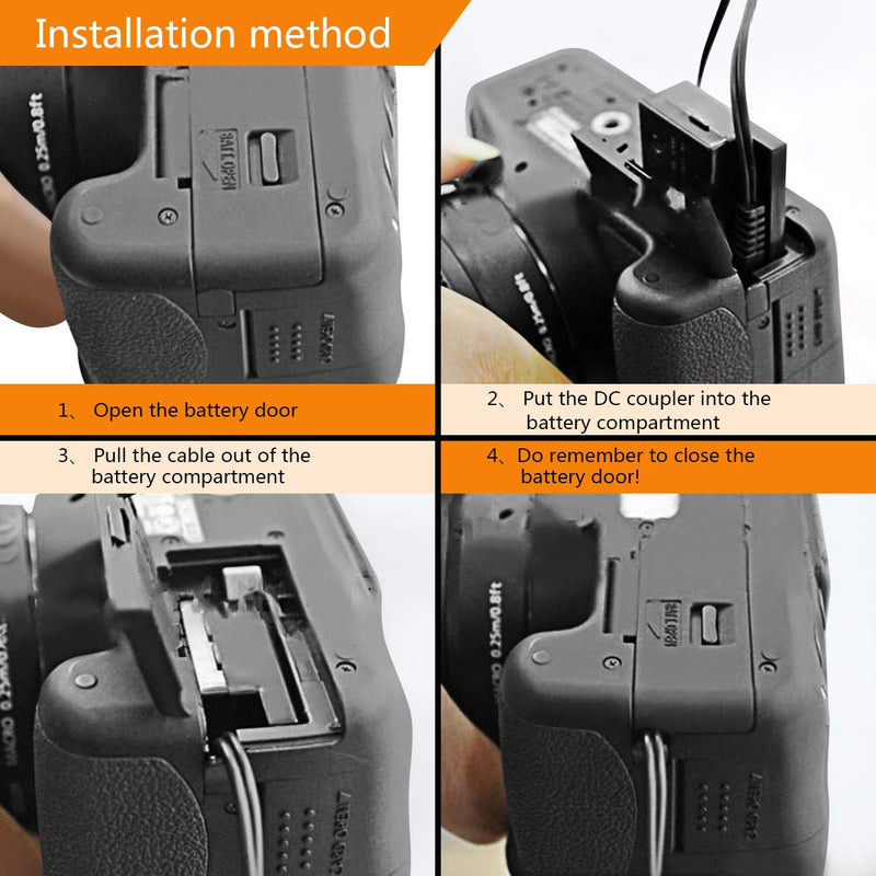 SinFoxeon ACK-E6 Camera AC Adapter Replace LP-E6/LP-E6N Battery DR-E6 Dummy Battery Power Kit fit for Canon EOS 5D Mark II III IV, 60D, 6D, 70D, 7D, 80D, EOS R, R5, R6, EOS 5DS Cameras