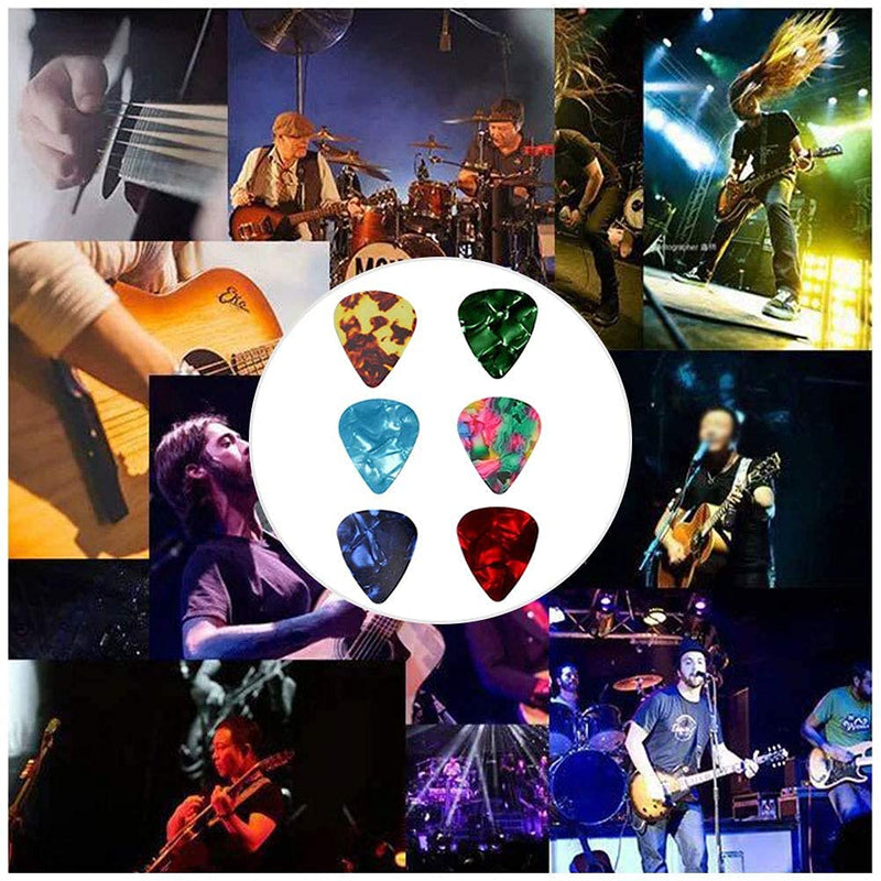 ZHjuju Guitar Picks, 50 Pcs Guitar Plectrums Celluloid Pick Heart-shape Guitar Picks Fancy Plectrums 0.46mm Guitar Plectrum for Electric, Acoustic,or Bass Guitar.