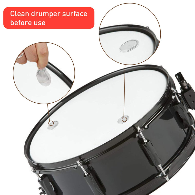 Drum Gel, 18 Pieces Clear Drum Dampener, Drum Damper Gel Pads, Non-toxic Soft Drum Sound Dampening,Tone Control for Your Drum Head 18 pcs Clear