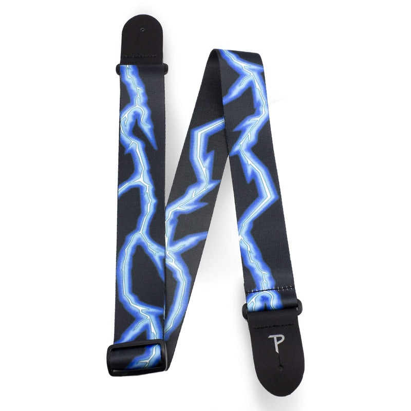 Perri Poly Lightning Guitar Strap Blue Lightning