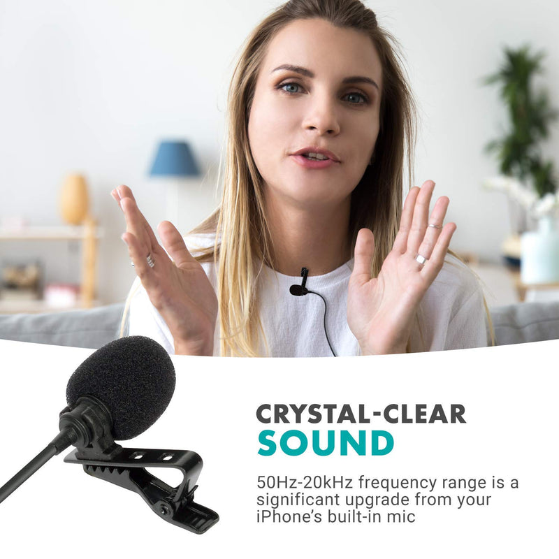[AUSTRALIA] - Movo iLav-DUO Dual Digital Lavalier Omnidirectional Clip on Microphone with MFi Certified Lightning Adapter - Lapel Mic Compatible with iPhone, iPad, and Other iOS Devices - Great Interview Microphone 