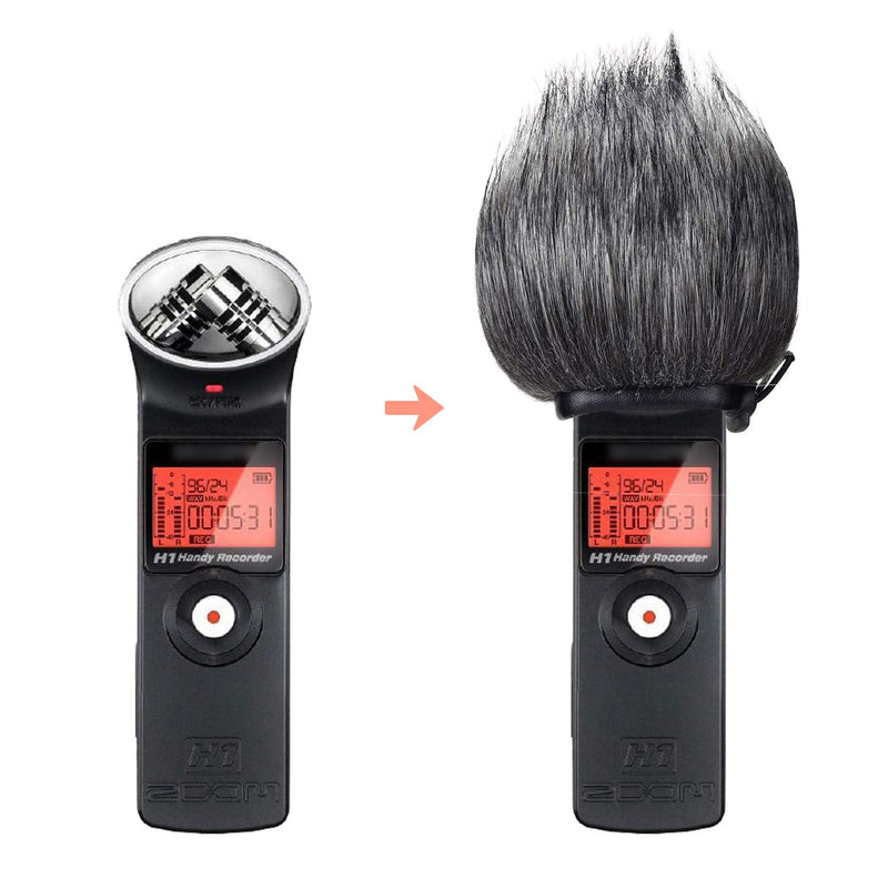 SUNMON Furry Windscreen Muff for Zoom H1n & H1 Handy Portable Digital Recorder, Deadcat Fur Pop Filter Windshield