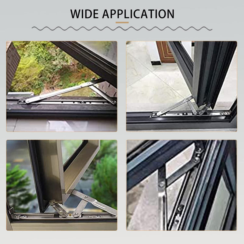 MroMax 14Inch Casement/Hanging Window Hinge and 202 Stainless Steel Silver Tone 1PCS