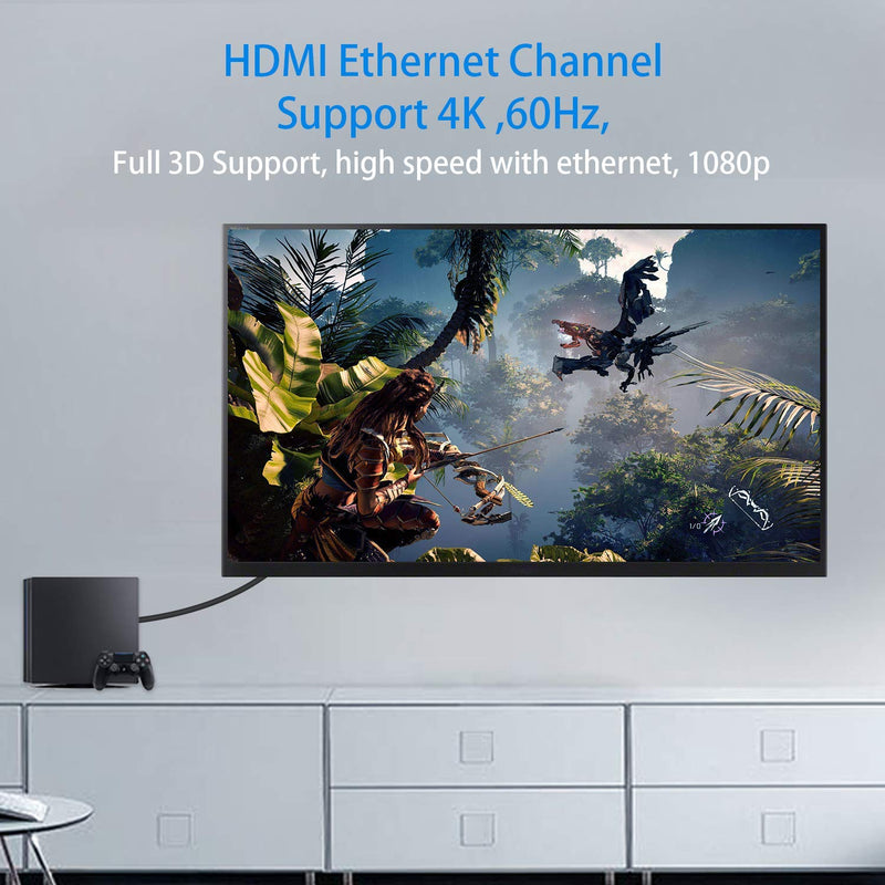 [AUSTRALIA] - Duttek Mini HDMI to Standard HDMI Cable, HDMI to Mini HDMI Cable, Ultra-Thin Right Angled 90 Degree Mini HDMI Male to HDMI Male Cable Support 4K Ultra HD, 1080p, 3D(HDMI 2.0) (15cm/6 inch) Right Angled 15cm 