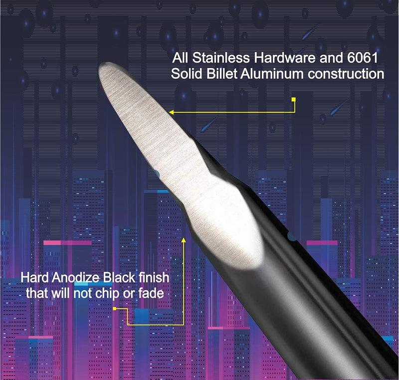 [AUSTRALIA] - Bullet Antenna Car Truck Accessories for Ford F150 F250 F350 Super Duty Raptor Bronco Trucks Dodge RAM 1500 2500 3500 (Fits All Truck Model Years) Made with 6061 Billet Aluminum Construction BLACK 