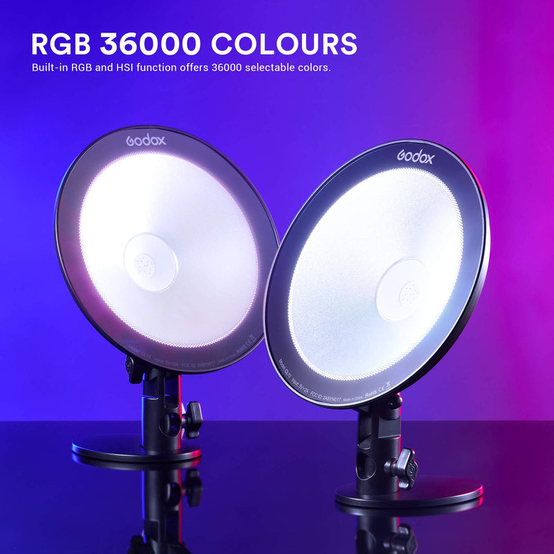 Godox CL10 RGB Ambient Light, 36000 Colors LED RGB Atmosphere Background Light with 39 Special Light Effects, Studio Decorate Light with APP/Remote Control, LED Video Light for Streaming, YouTube