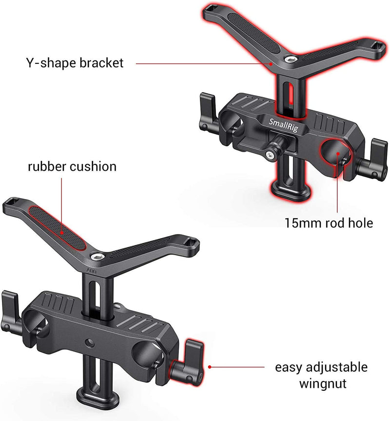 SMALLRIG Universal Lens Support with 15mm LWS Rod Clamp for Diameter 50mm to 140mm Lens - 1784