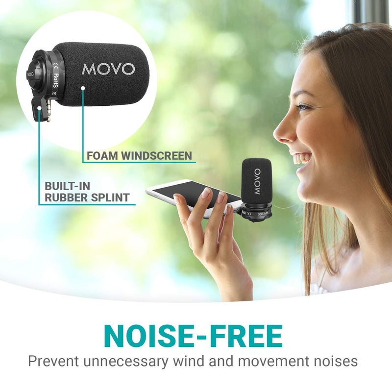 Movo MA300 Compact Smartphone Microphone Compatible with iPhone, Andorid Smartphones and Tablets with a 3.5mm Input Jack