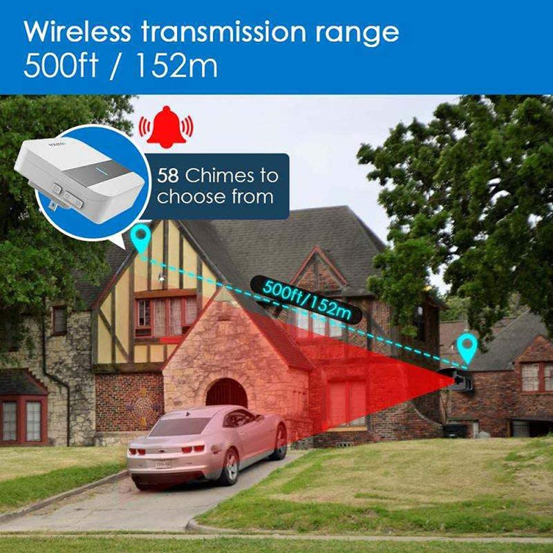 500 ft Long Range Wireless Driveway Sensor, Outdoor Weather Resistant Motion Sensor & Detector (PIR Sensor)