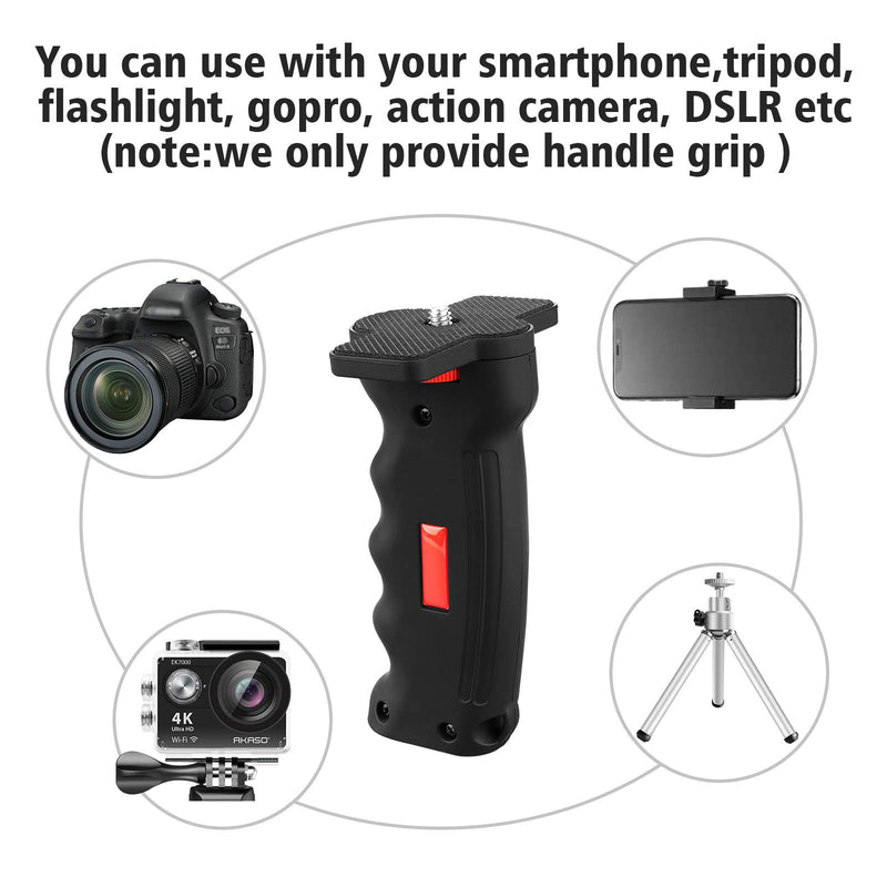 Phone Vlogging Holder,Cell Phone Camera Handle Grip Stabilizer,Ergonomic Phone Video Stabilizer,Handheld Selfie Stick Smartphone Holder with Cold Shoe Mount for Mic/Flash Light,with Wrist Strap Handle Grip with Phone Holder