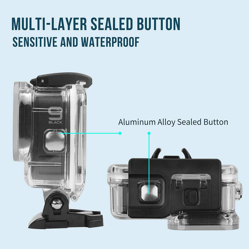 Waterproof Housing Case for GoPro Max, 45M/ 148FT Underwater Protective  Diving Case Shell with Quick Release Mount Accessories for Go Pro Max  Action