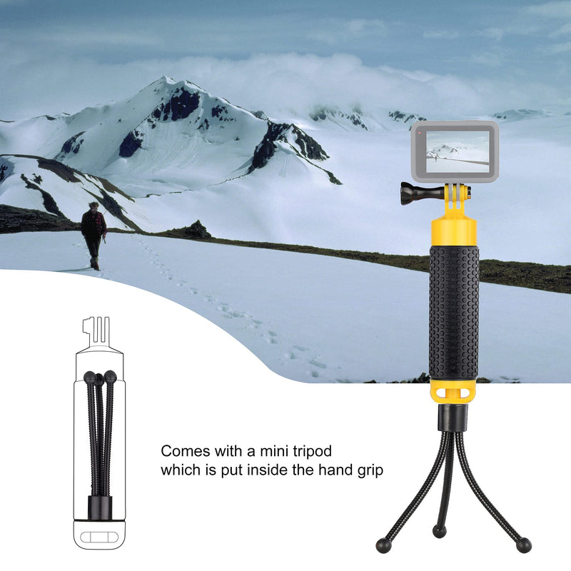 YALLSAME Floating Hand Grip Underwater Handle Mount with Detachable Tripod Stand for All GoPro Hero 10 9 7 8 6 5 4 3 DJI OSMO SJCAM ACASO Action Camera Ideal for Diving Snorkeling Swimming Water Sport