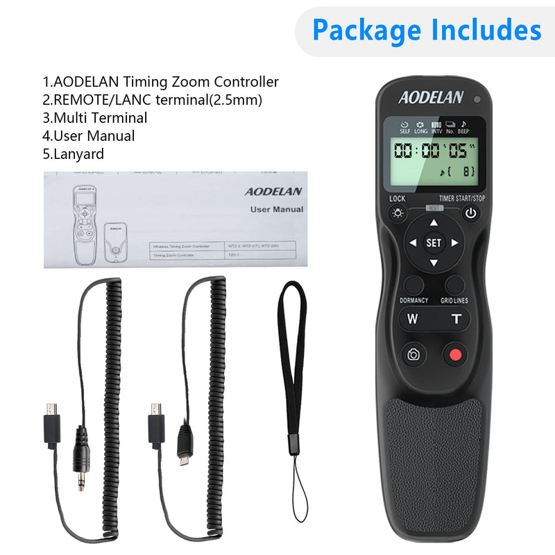 AODELAN Shutter Release Timer Zoom Controller Wired Camera Remote Control for Sony A7,A7 III,A7R,A7R II,A7R III,A7R IV,A7s,A99 II,A5000,A5100,A6000,A6100,A6300,A6400,A6500A6600,ZV-1,RX100 VII