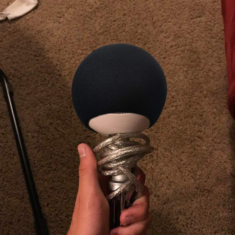 YOUSHARES Blue Snowball Pop Filter - Customizing Microphone Windscreen Foam Cover for Improve Blue Snowball iCE Mic Audio Quality (Black)