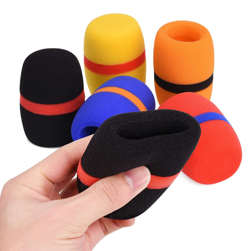 [AUSTRALIA] - 10 Pack Thick Handheld Stage Microphone Windscreen Sponge Cover Suitable for KTV, Dance Ball, Conference Room, News Interviews, Stage Performance (5 Color) 10 PCS Colorful(w/color ring) 