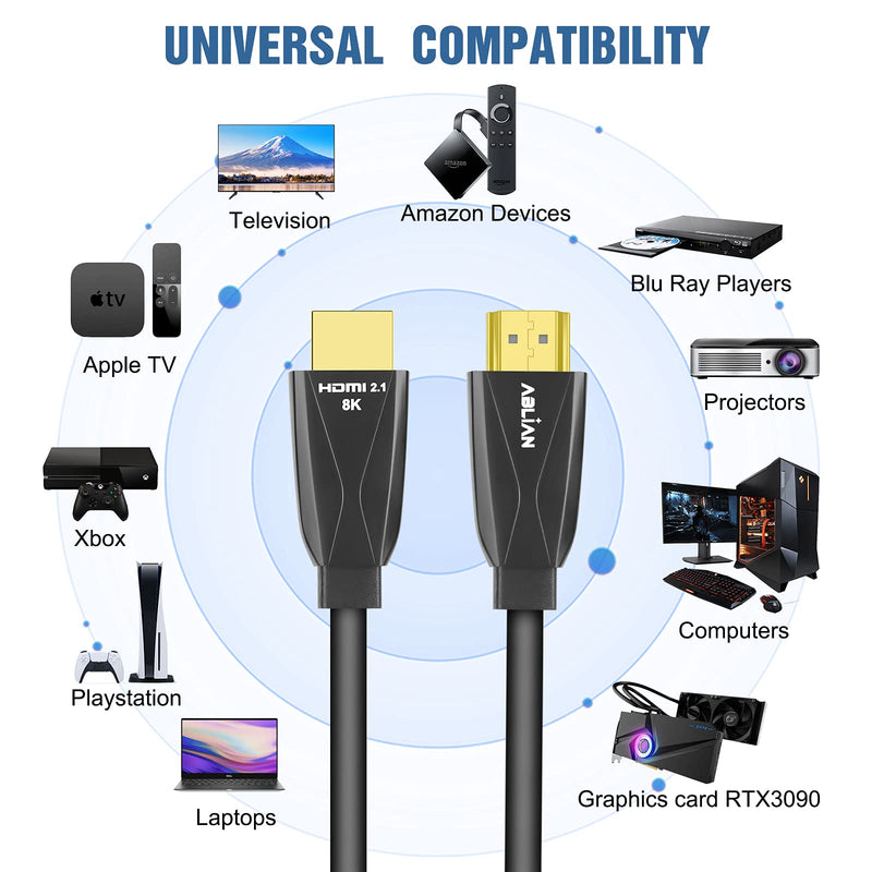 8K HDMI 2.1 Cable 6ft Certified Ultra High Speed HDMI Cable, 48Gbps 8K 60Hz 4K 120Hz Support Compatible with Apple TV Samsung QLED Sony LG PS5 6ft 8K copper