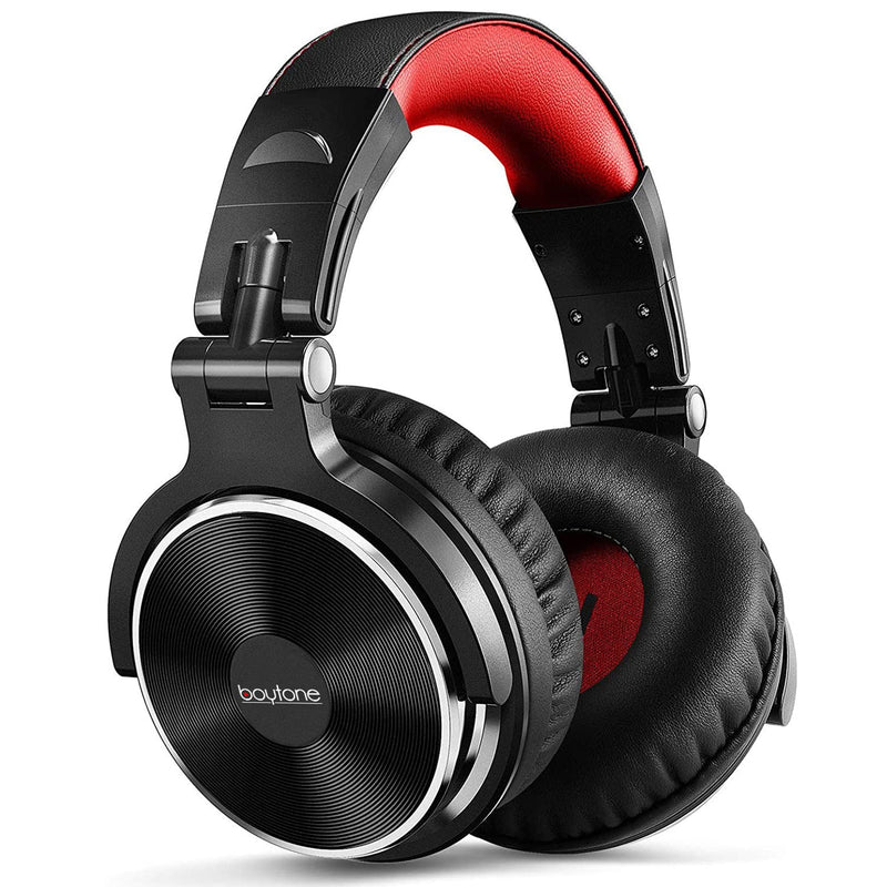 [AUSTRALIA] - Boytone BT-10RD Wired Over Ear Headphones Studio Monitor & Mixing DJ Stereo Headsets with 50mm Drivers and 1/4 to 3.5mm Audio Jack for Audio Mixer Computer, Phone, Guitar, Laptop, Amplifier 