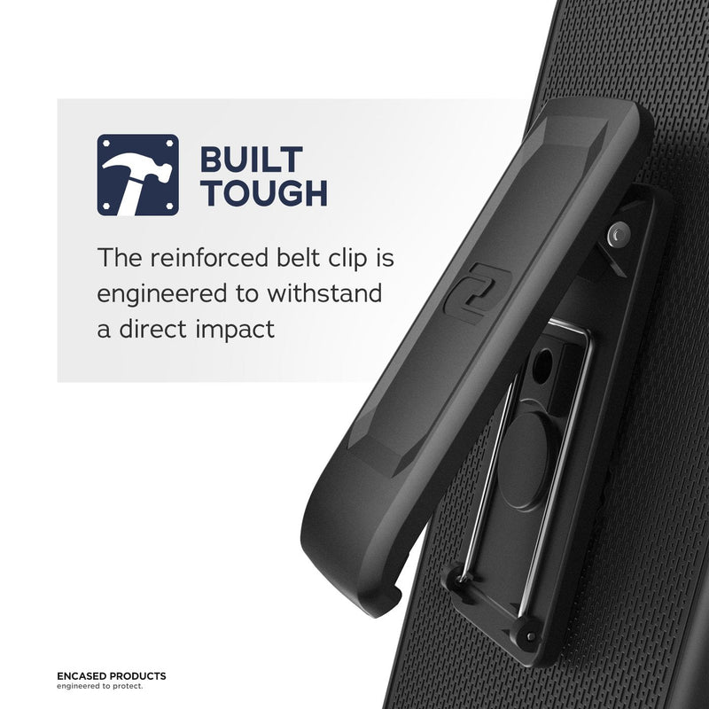 Encased iPhone 11 Pro Max Belt Clip Holster Case (2019 Rebel Armor) Heavy Duty Protective Full Body Rugged Cover with Holder (Black) Black