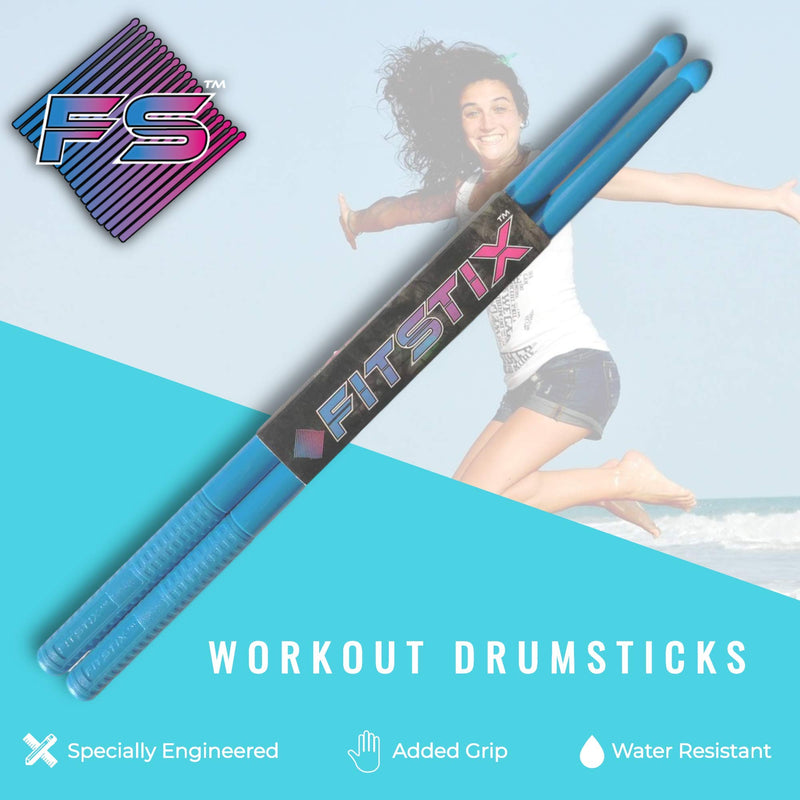 FITSTIX Drumsticks for Fitness & Aerobic‍ Workout Classes, Drum Sticks, Strong and Light Weight design make a fun addition to any exercise routine or class. (BLUE) blue