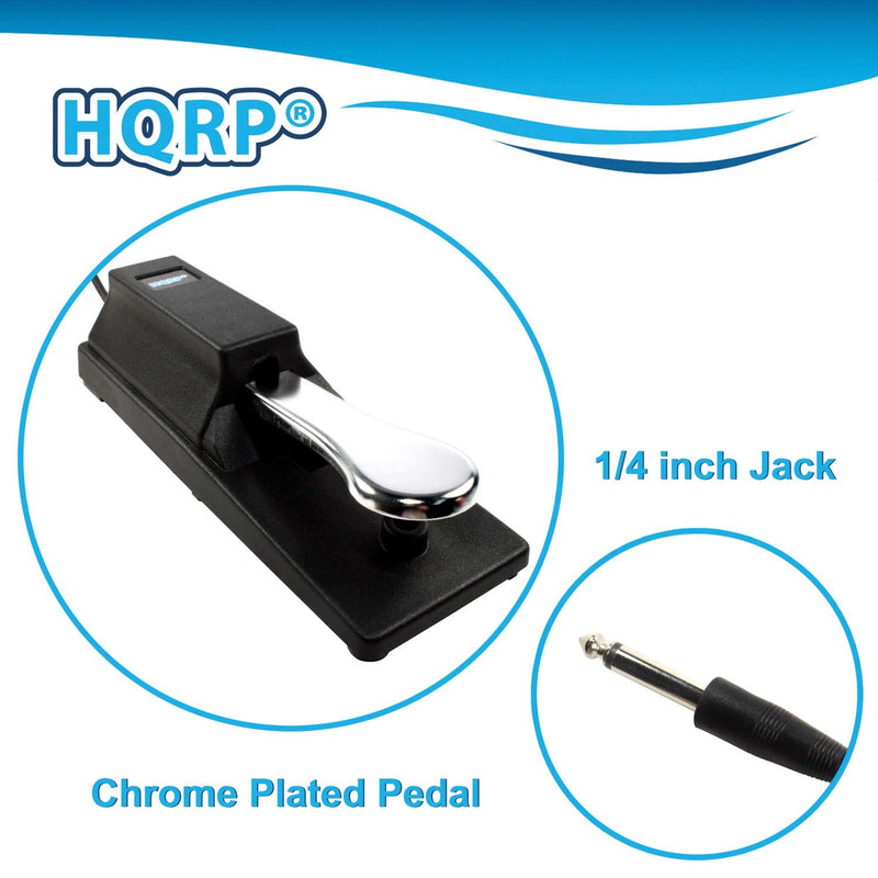 HQRP Sustain Pedal compatible with Yamaha YPG-235 / YPG-535 / YPT-230 / YPT-330 / YPT-240 / PSR-E243 / MM6 / MM8 / MO6 / MO8 / MOX6 / MOX8 / MX49 / MX61 Keyboards Piano Style