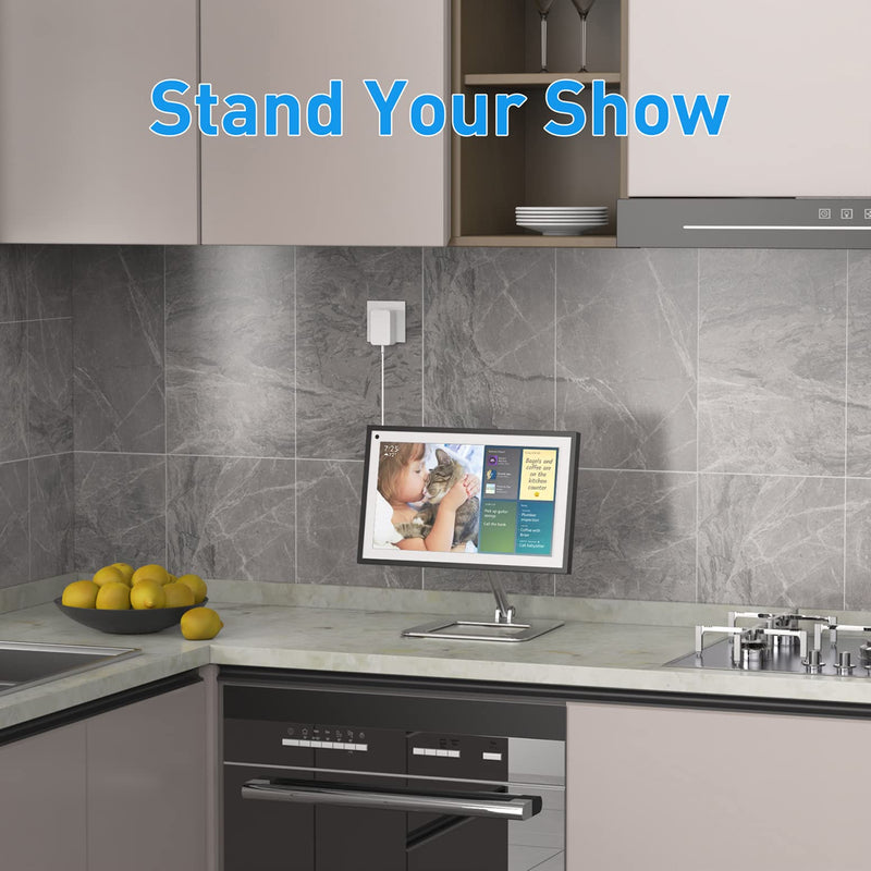 Almoz Tilt Stand for Show 15, Raise Up to 7" from Desk, Rotate 360° Vertically, Desktop Show 15 Mount with Sturdy Aluminum Materia and Stable Big Base, Black (Metallic) metallic
