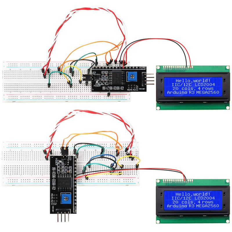 [AUSTRALIA] - Weewooday 8 Pieces IIC/ I2C/ TWI LCD Serial Interface Adapter and LCD Module Display Backlight Compatible with Arduino R3 MEGA2560 (Blue,LCD 2004 20 x 4) LCD 2004 20 x 4 Blue 