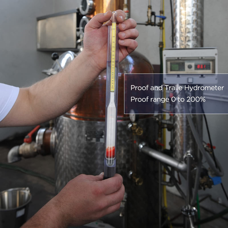 [AUSTRALIA] - Hydrometer Alcohol Meter Test Kit Hydrometer Alcohol 0-200 Proof Digital Hydrometer Alcohol with 1 Glass Cylinder, 1 Brush and 2 Airlock for Proofing Distilled, Alcohol Content Tester 