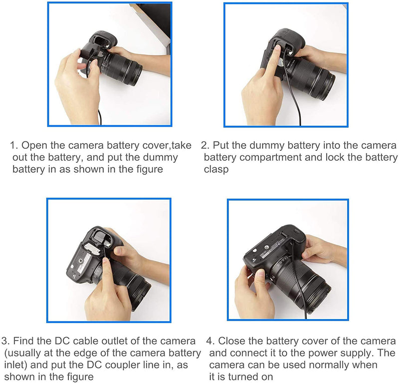 Tengdaxing ACK-E6/ACE6N +DR-E6 DC Coupler LP-E6 Dummy Battery Power Supply Kit for Canon EOS 70D 80D 5Ds 5Ds R 5D Mark II III IV 6D 6D Mark II 7D 7D Mark II 60D 60Da 90D EOS R Cameras