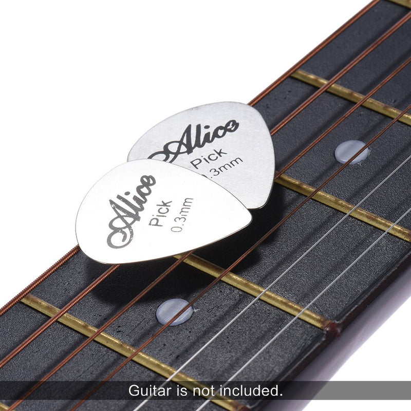 ammoon Alice AP-12S 12pcs/pack 0.3mm Stainless Steel Metal Guitar Picks Plectrum