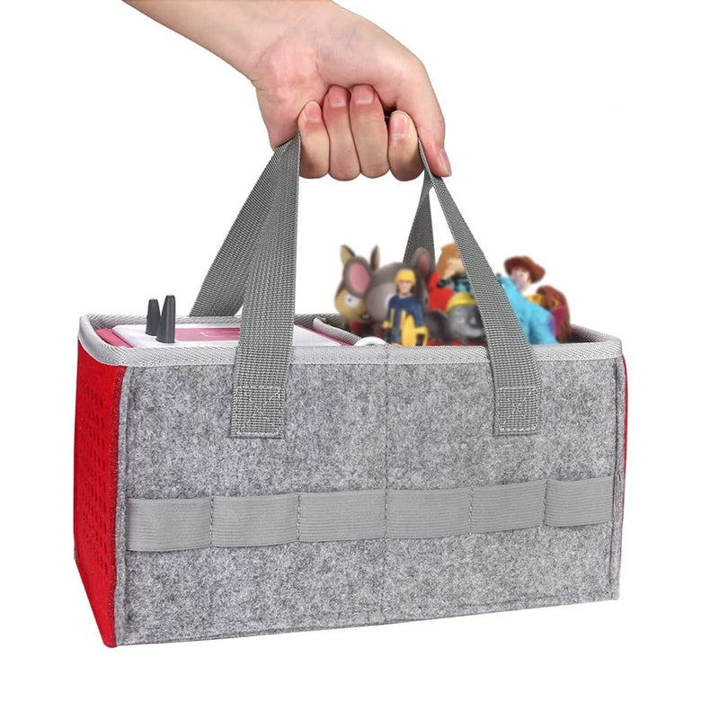 Carry Bag for Toniebox Audio Player Starter Set,Felt Organizer Case for Tonie Starter Set Storage Bag (Red) Red