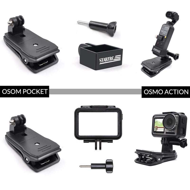 STARTRC 360° Rotation Pocket 2 Backpack Mount for DJI osmo Pocket Clip/DJI Pocket 2 Clip/Pocket 2 Exclusive Combo Accessories