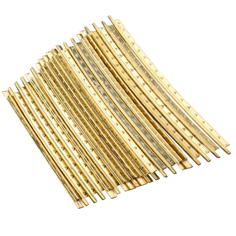 Futheda 20Pcs Gold Brass Standard Guitar Fret Wires for Electric Classical Acoustic Guitars Banjo Ukulele Mandolin 2mm Width Folk Wooden Guitars Accessory