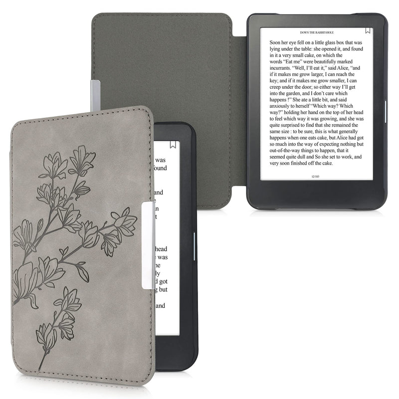 kwmobile Case Compatible with Kobo Clara HD - Case e-Reader Cover - Magnolias Grey Magnolias 22