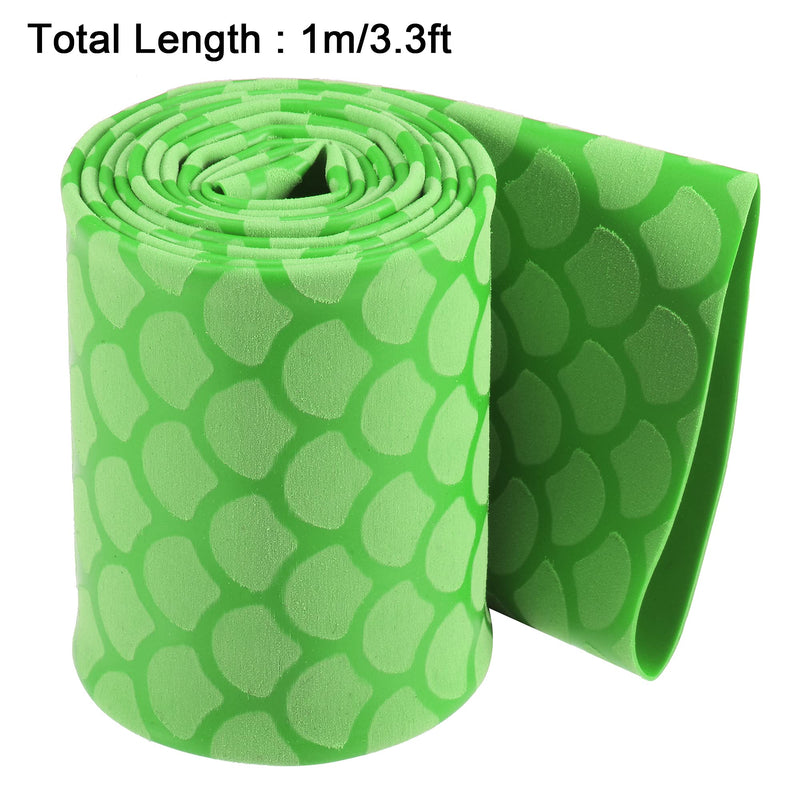 uxcell Heat Shrink Wrap Tubing Sleeve for Fishing Rod Grips Handle, 63mm Flat 3.3ft 2:1 Ratio Green